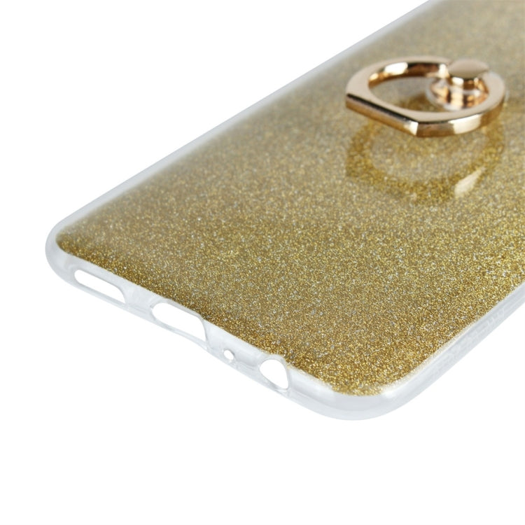 For Huawei Y9 (2019) Glittery Powder Shockproof TPU Protective Case with Ring Holder