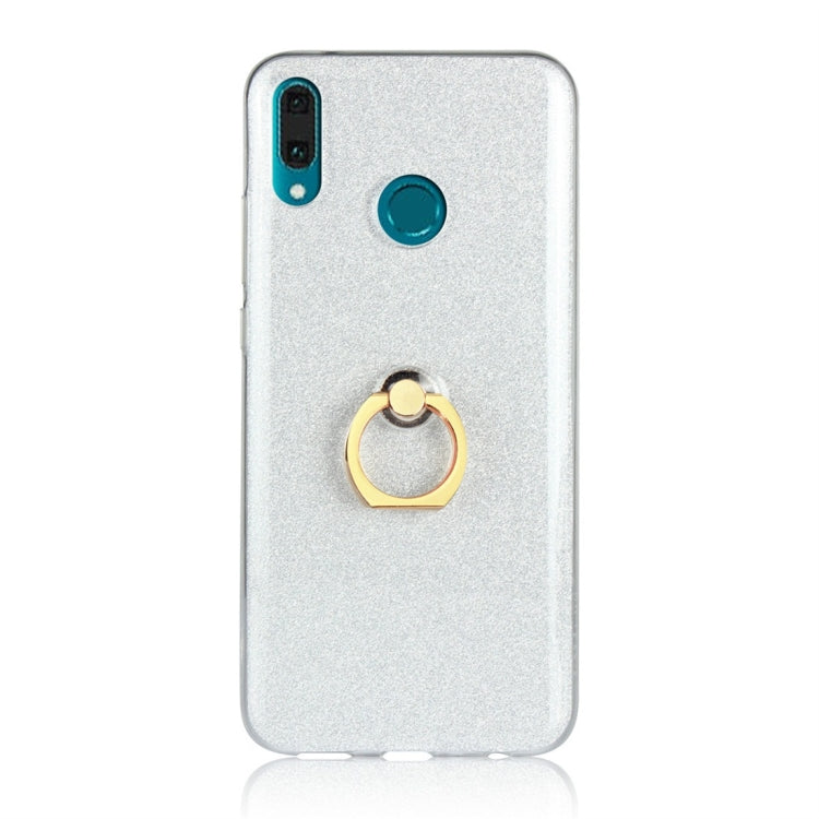 For Huawei Y9 (2019) Glittery Powder Shockproof TPU Protective Case with Ring Holder