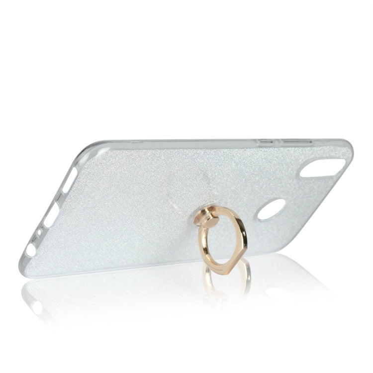For Huawei Y9 (2019) Glittery Powder Shockproof TPU Protective Case with Ring Holder