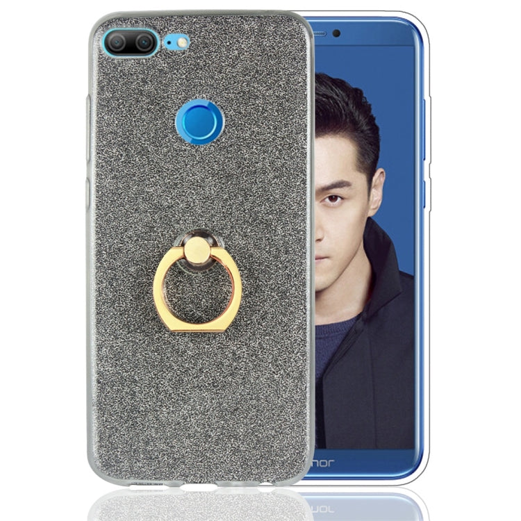 For Huawei Honor 10 Lite Glittery Powder Shockproof TPU Protective Case with Ring Holder