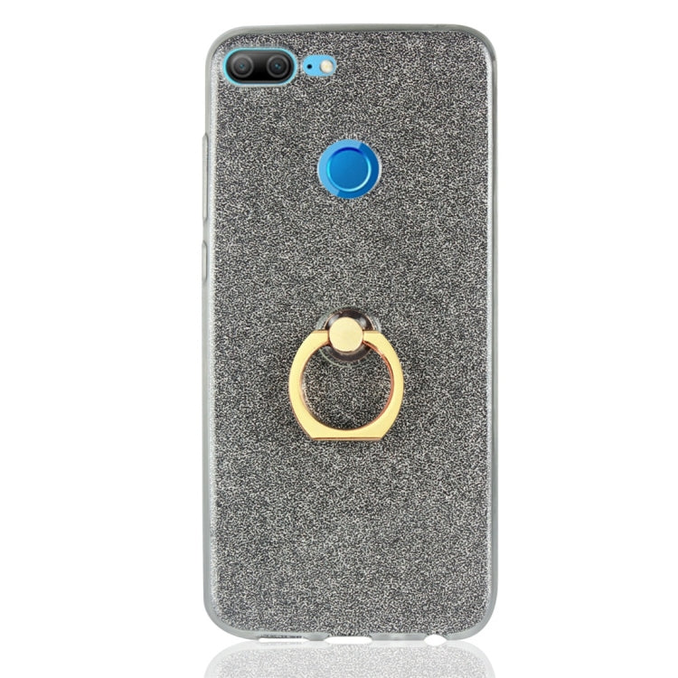 For Huawei Honor 10 Lite Glittery Powder Shockproof TPU Protective Case with Ring Holder