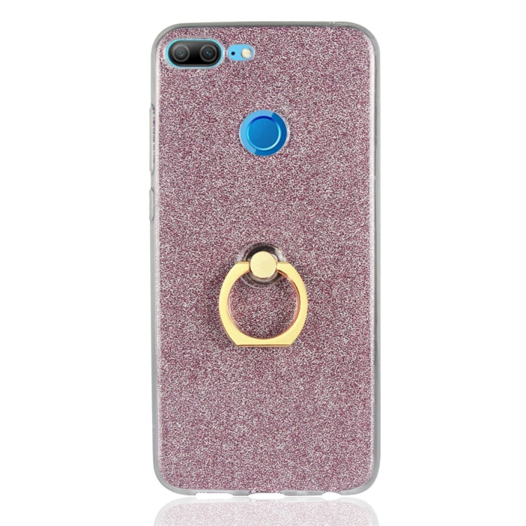 For Huawei Honor 10 Lite Glittery Powder Shockproof TPU Protective Case with Ring Holder