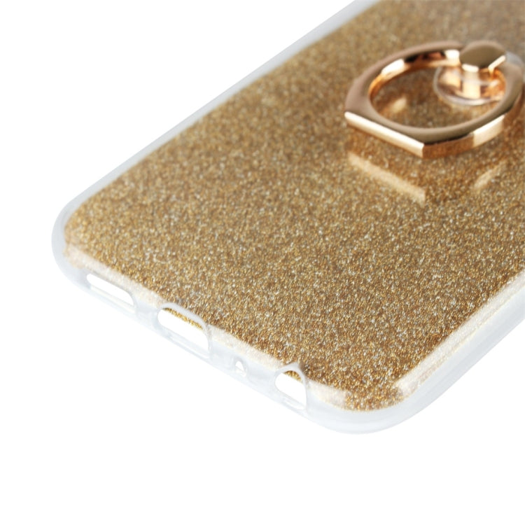 For Huawei Honor 10 Lite Glittery Powder Shockproof TPU Protective Case with Ring Holder