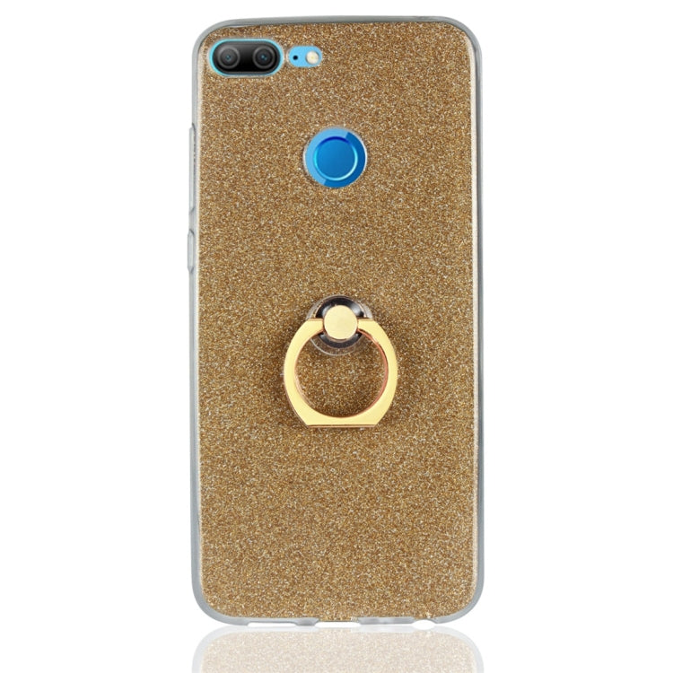 For Huawei Honor 10 Lite Glittery Powder Shockproof TPU Protective Case with Ring Holder