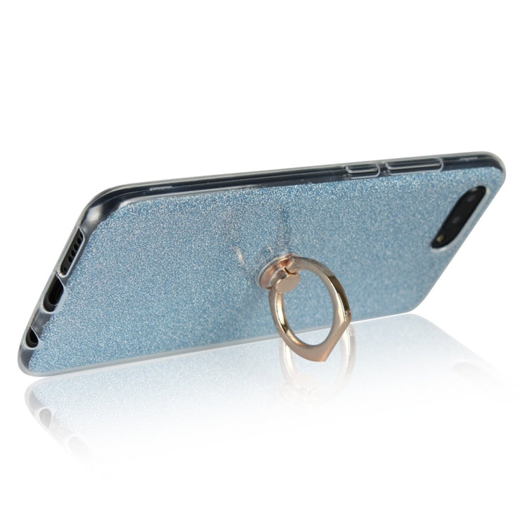 For Huawei Honor 10 Glittery Powder Shockproof TPU Protective Case with Ring Holder