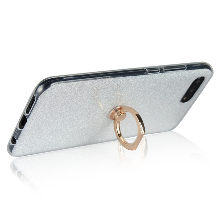 For Huawei Honor 10 Glittery Powder Shockproof TPU Protective Case with Ring Holder