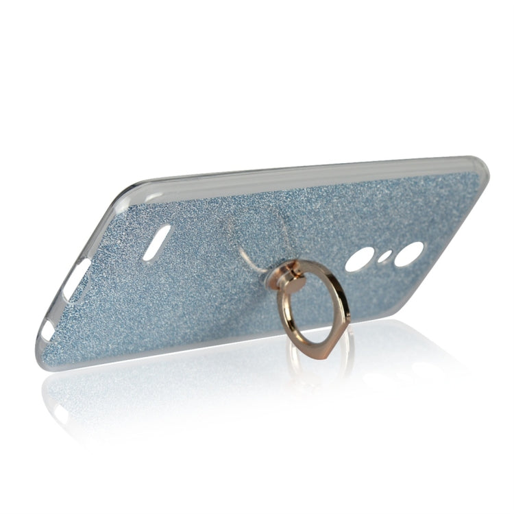 For LG K10 (2018) Glittery Powder Shockproof TPU Protective Case with Ring Holder