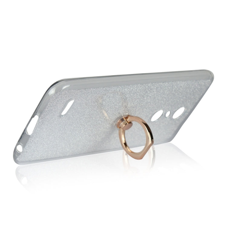 For LG K10 (2018) Glittery Powder Shockproof TPU Protective Case with Ring Holder