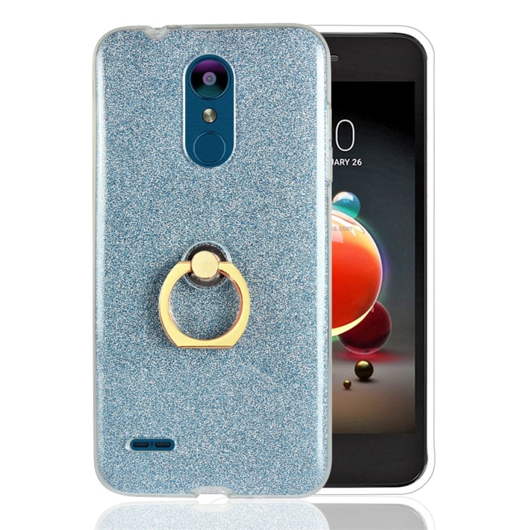 For LG K8 (2018) Glittery Powder Shockproof TPU Protective Case with Ring Holder