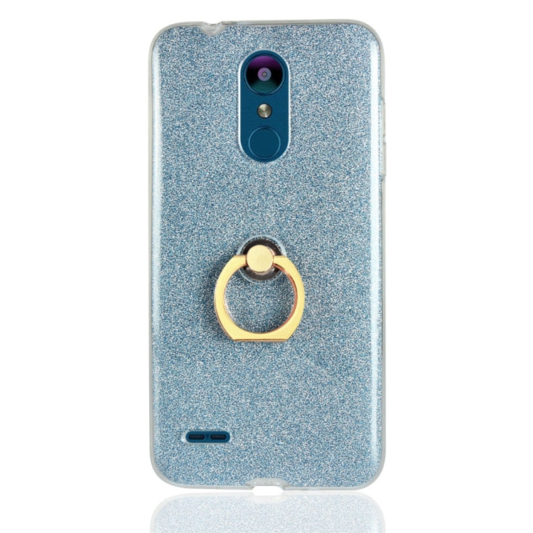 For LG K8 (2018) Glittery Powder Shockproof TPU Protective Case with Ring Holder