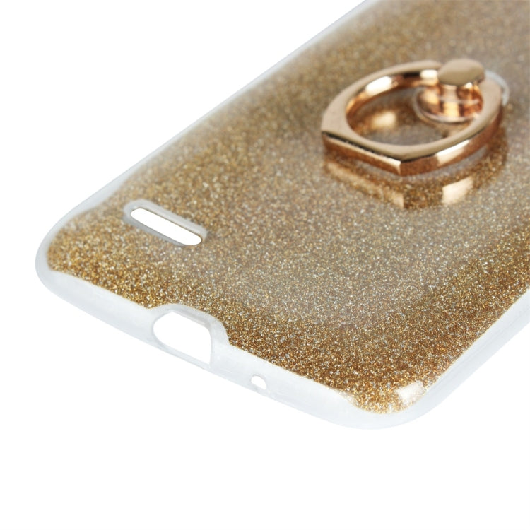 For LG K8 (2018) Glittery Powder Shockproof TPU Protective Case with Ring Holder