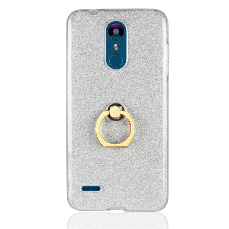 For LG K8 (2018) Glittery Powder Shockproof TPU Protective Case with Ring Holder