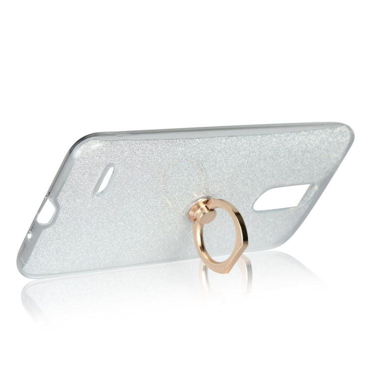 For LG K8 (2018) Glittery Powder Shockproof TPU Protective Case with Ring Holder