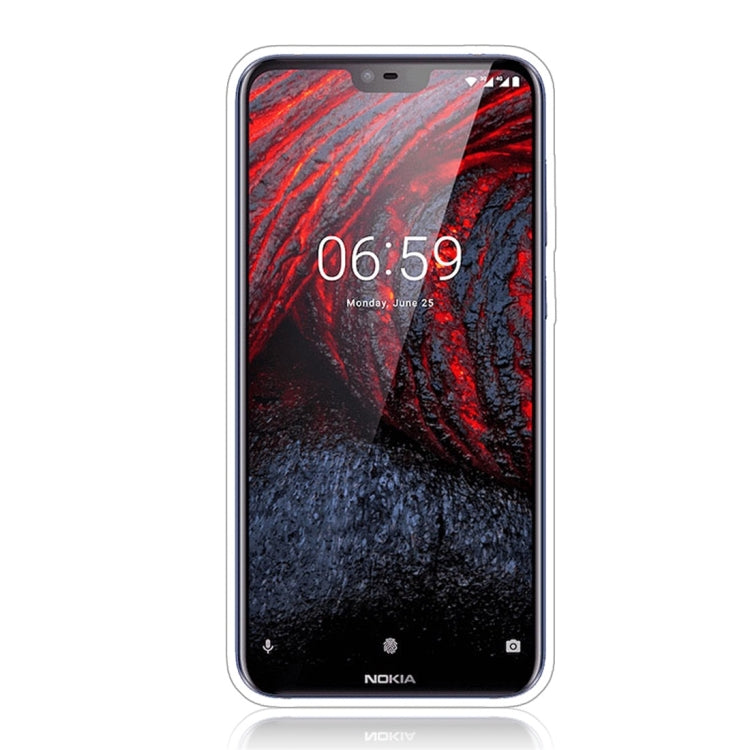 For Nokia 6.1 Plus Glittery Powder Shockproof TPU Protective Case with Ring Holder