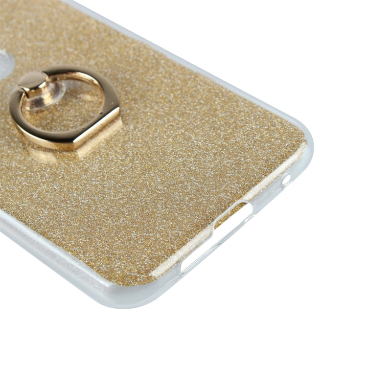 For Nokia X6 Glittery Powder Shockproof TPU Protective Case with Ring Holder