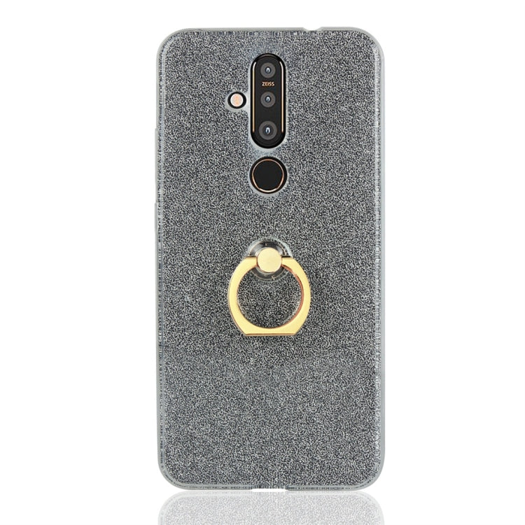 For Nokia X71 Glittery Powder Shockproof TPU Protective Case with Ring Holder