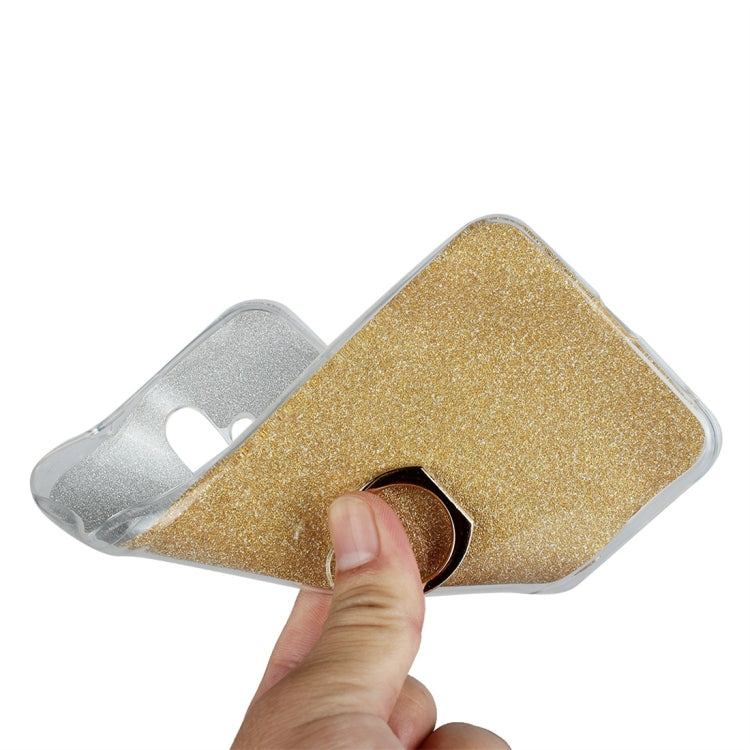 For Nokia X71 Glittery Powder Shockproof TPU Protective Case with Ring Holder