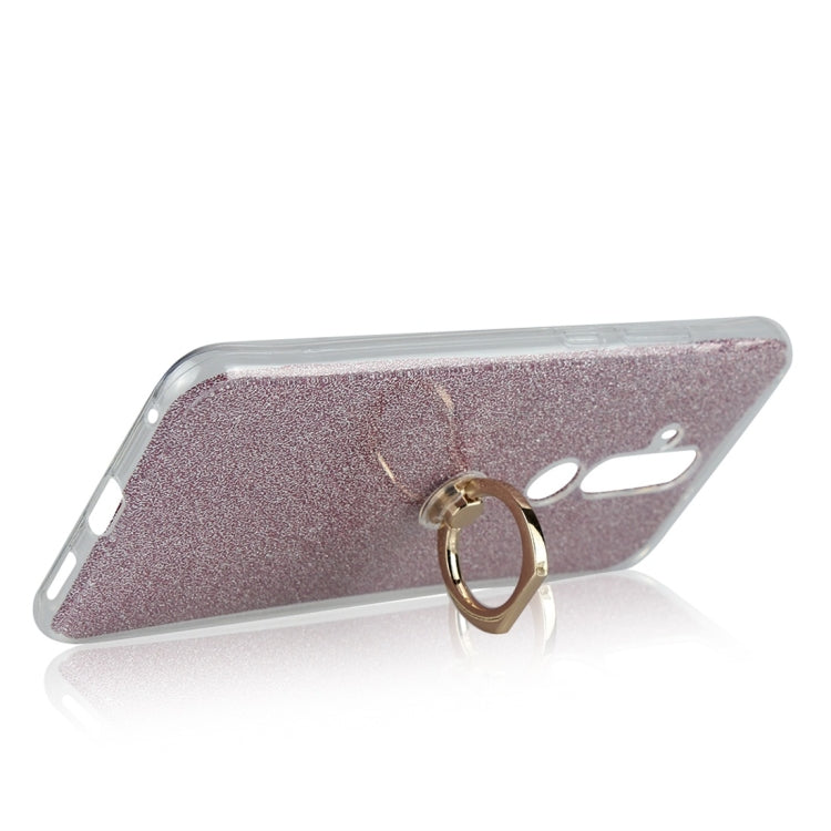 For Nokia X71 Glittery Powder Shockproof TPU Protective Case with Ring Holder