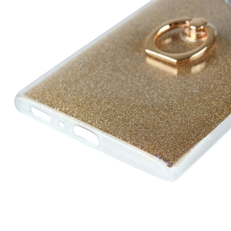 For Sony Xperia L2 Glittery Powder Shockproof TPU Protective Case with Ring Holder