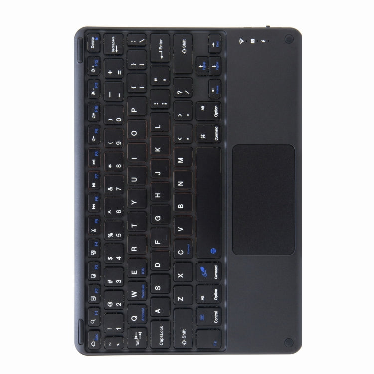 H-097C Touch Bluetooth Keyboard Leather Case with Rear Three-fold Holder For iPad 9.7 2018 & 2017