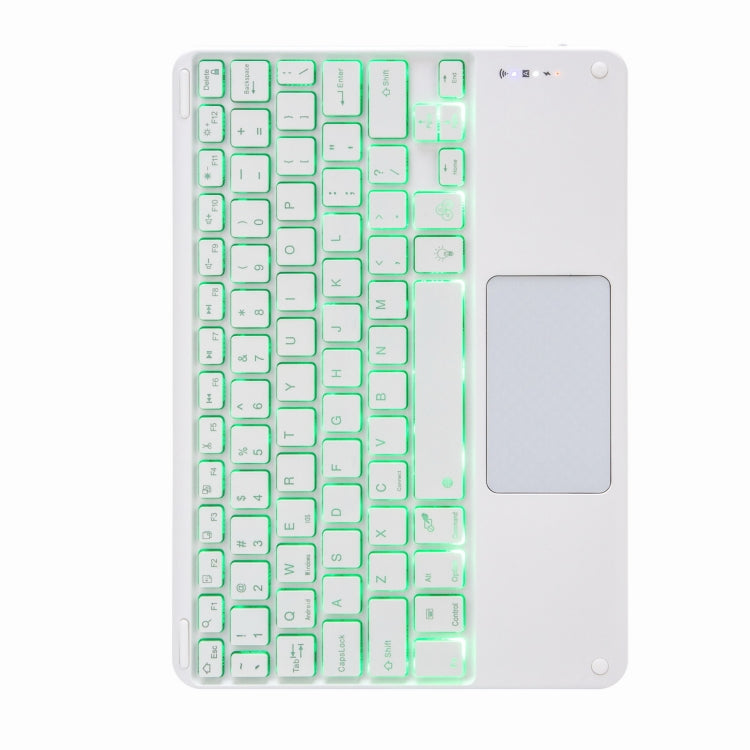 H-097CS Touch Backlight Bluetooth Keyboard Leather Case with Rear Three-fold Holder For iPad 9.7 2018 & 2017