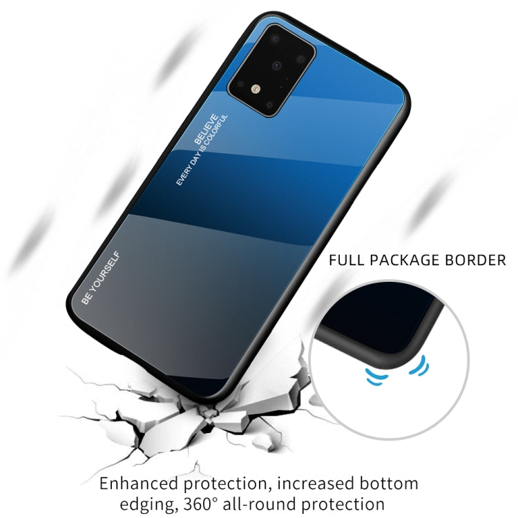 For Galaxy S20+ Gradient Color Glass Case