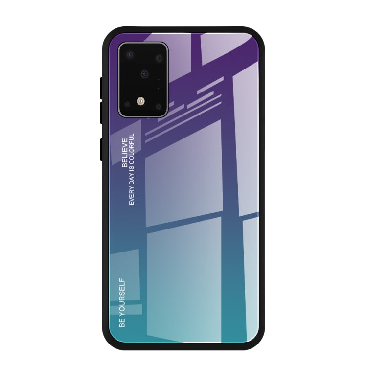 For Galaxy S20+ Gradient Color Glass Case