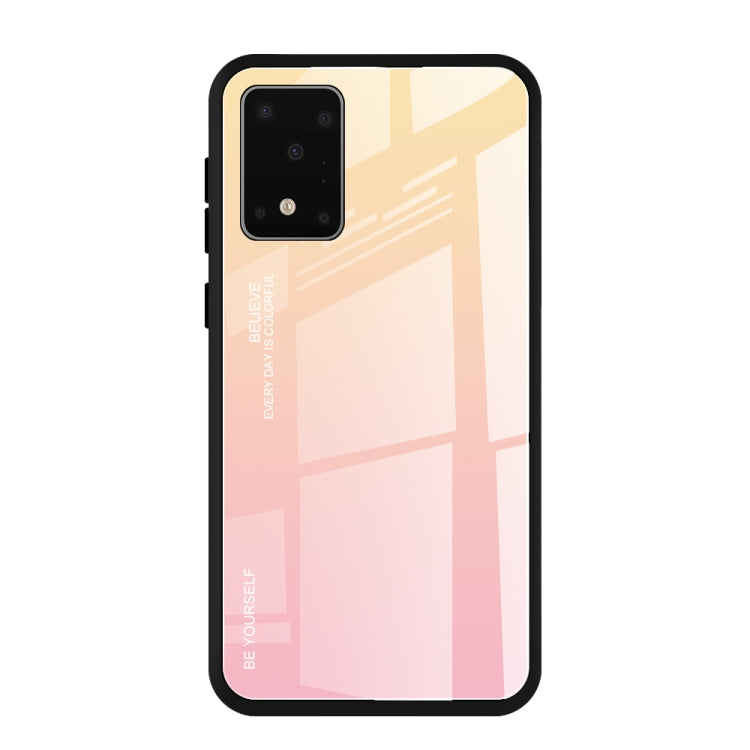 For Galaxy S20 Ultra Gradient Color Glass Case