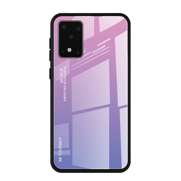 For Galaxy S20 Ultra Gradient Color Glass Case