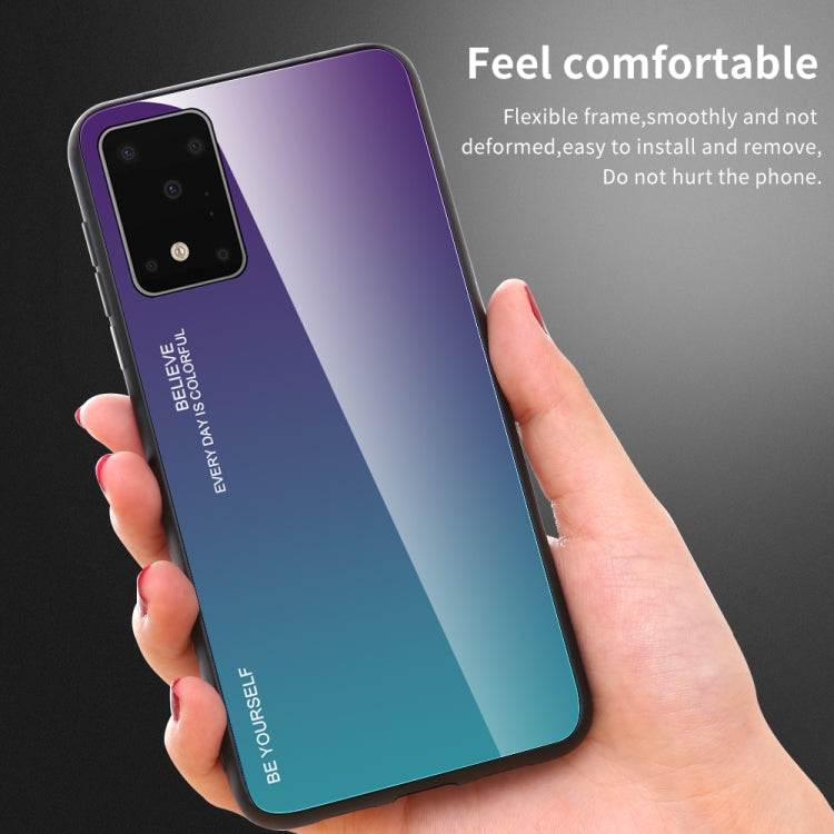 For Galaxy S20 Ultra Gradient Color Glass Case