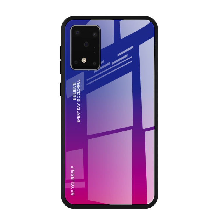 For Galaxy S20 Ultra Gradient Color Glass Case