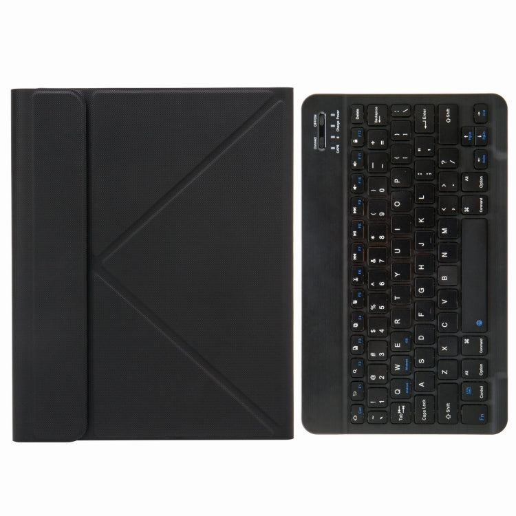 H-097 Bluetooth Keyboard Leather Case with Rear Three-fold Holder For iPad 9.7 2018 & 2017