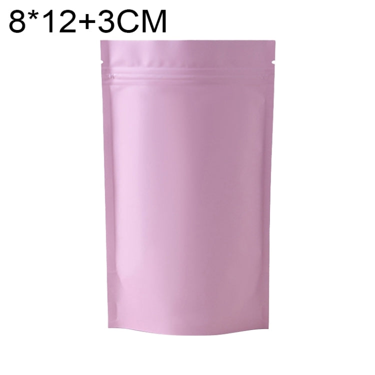 100 PCS/Set Matte Aluminum Foil Snack Stand-up Pouch, Size:8x12+3cm