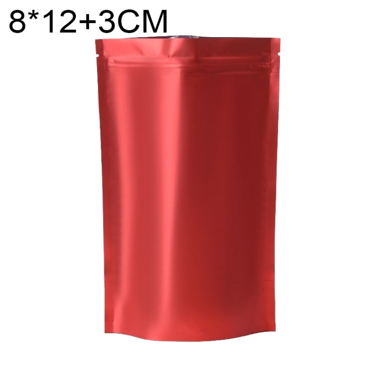 100 PCS/Set Matte Aluminum Foil Snack Stand-up Pouch, Size:8x12+3cm