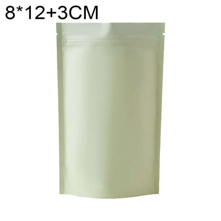 100 PCS/Set Matte Aluminum Foil Snack Stand-up Pouch, Size:8x12+3cm