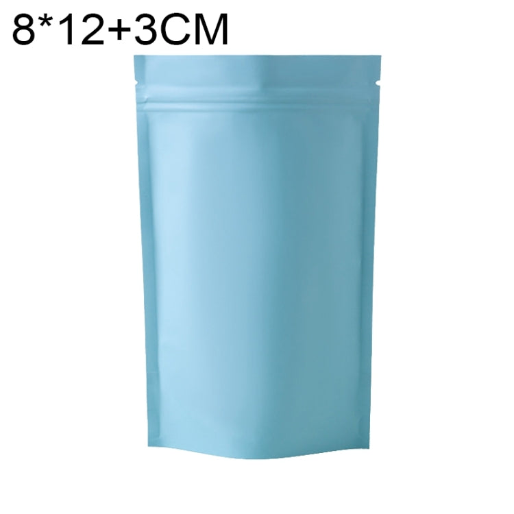 100 PCS/Set Matte Aluminum Foil Snack Stand-up Pouch, Size:8x12+3cm