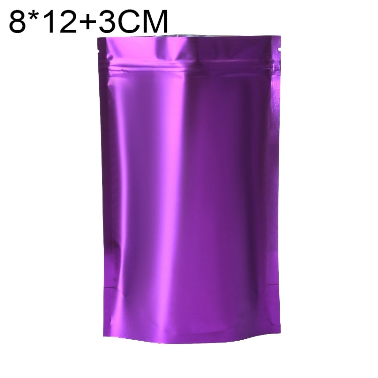 100 PCS/Set Matte Aluminum Foil Snack Stand-up Pouch, Size:8x12+3cm