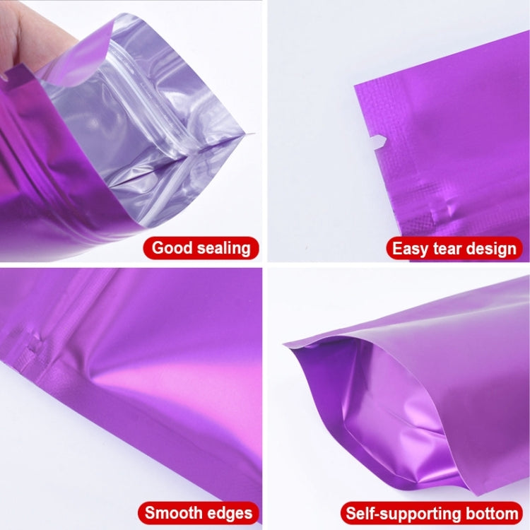 100 PCS/Set Matte Aluminum Foil Snack Stand-up Pouch, Size:8x12+3cm