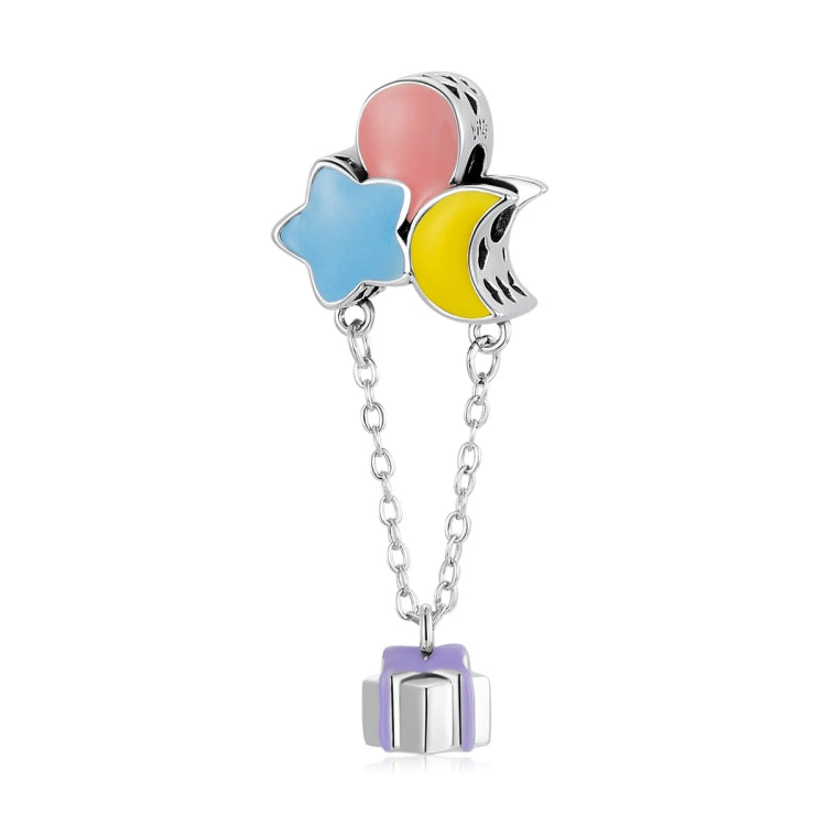 S925 Sterling Silver Star Moon Balloon Beads DIY Bracelet Necklace Accessories