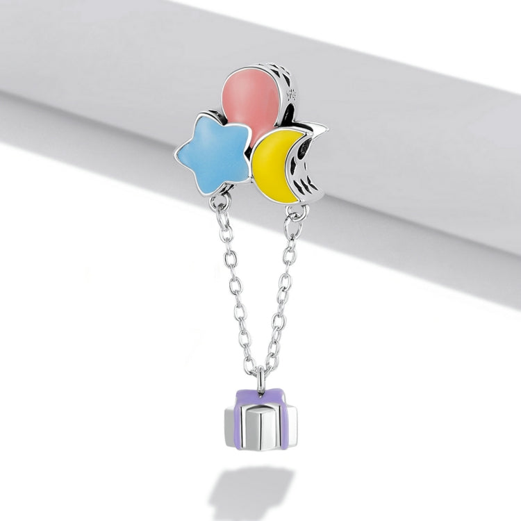 S925 Sterling Silver Star Moon Balloon Beads DIY Bracelet Necklace Accessories