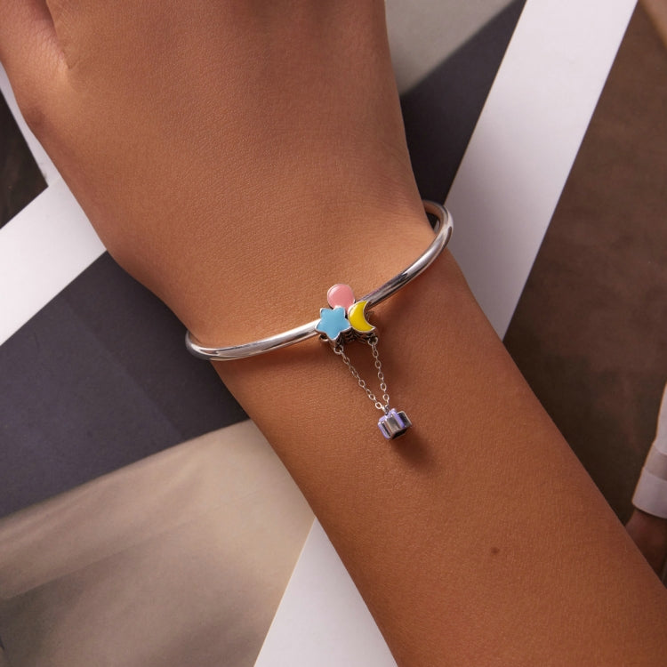 S925 Sterling Silver Star Moon Balloon Beads DIY Bracelet Necklace Accessories
