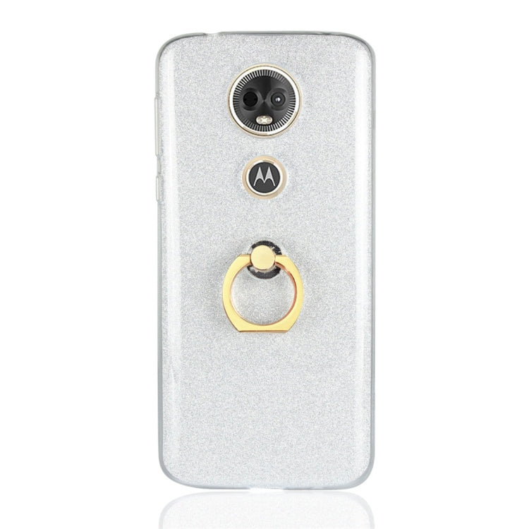 For Motorola Moto E5 Plus Glittery Powder Shockproof TPU Protective Case with Ring Holder