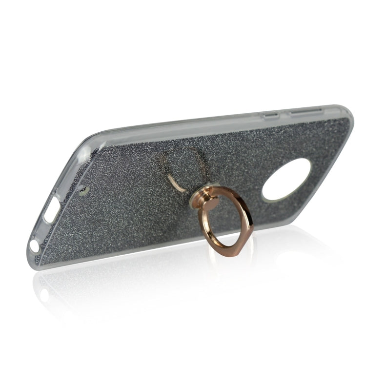 For Motorola Moto G6 Glittery Powder Shockproof TPU Protective Case with Ring Holder