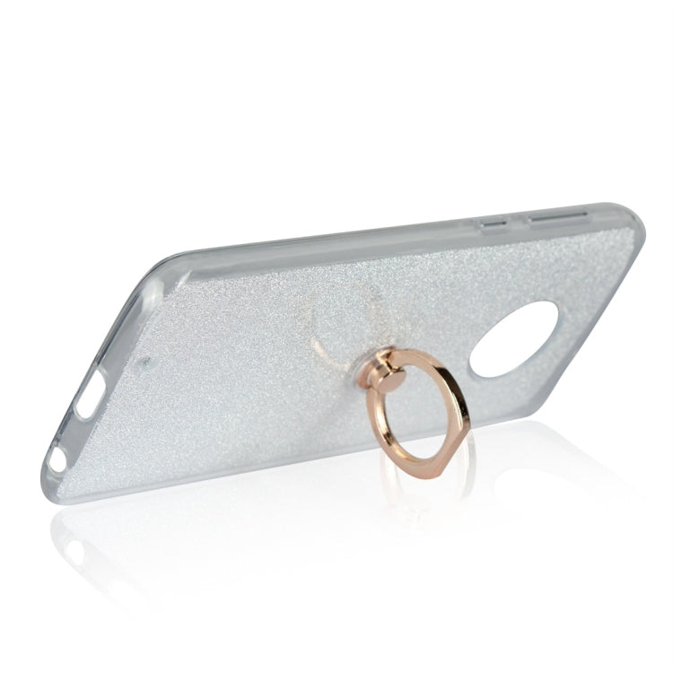 For Motorola Moto G6 Glittery Powder Shockproof TPU Protective Case with Ring Holder