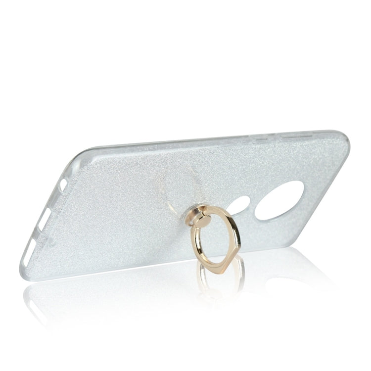 For Motorola Moto G7 Glittery Powder Shockproof TPU Protective Case with Ring Holder