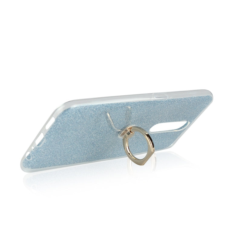 For OPPO F11 Glittery Powder Shockproof TPU Protective Case with Ring Holder