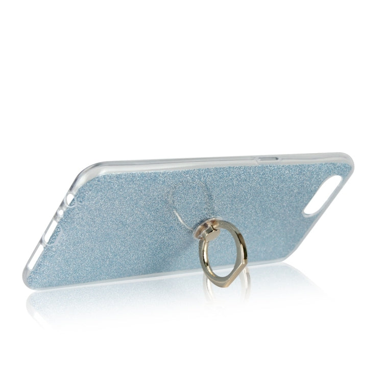 For OPPO K1 Glittery Powder Shockproof TPU Protective Case with Ring Holder