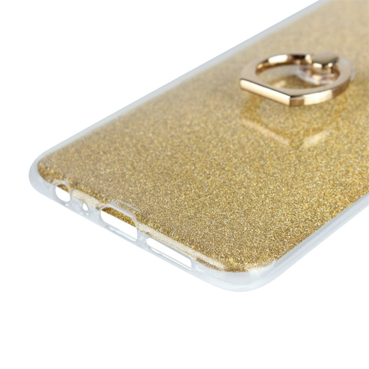 For OPPO K1 Glittery Powder Shockproof TPU Protective Case with Ring Holder