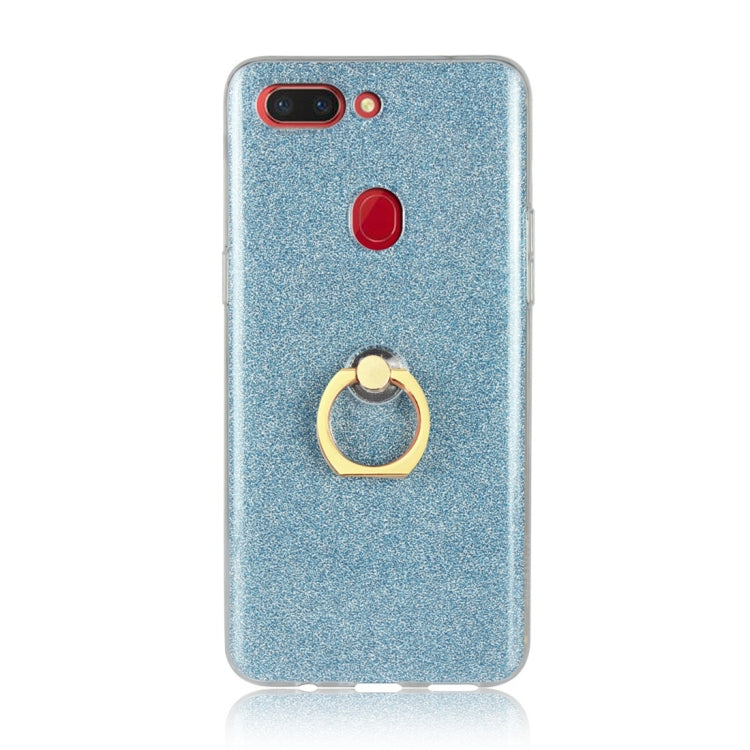 For OPPO R15 Pro Glittery Powder Shockproof TPU Protective Case with Ring Holder