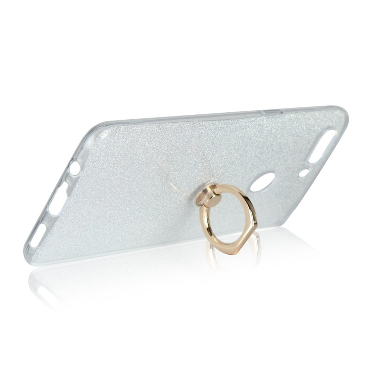 For OPPO R15 Pro Glittery Powder Shockproof TPU Protective Case with Ring Holder
